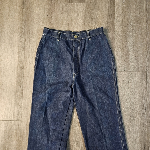 Vintage Pentimento Jeans 70’s Wide Leg Dark Wash Jeans Tan Stitching Sz 13 EUC - Picture 4 of 14